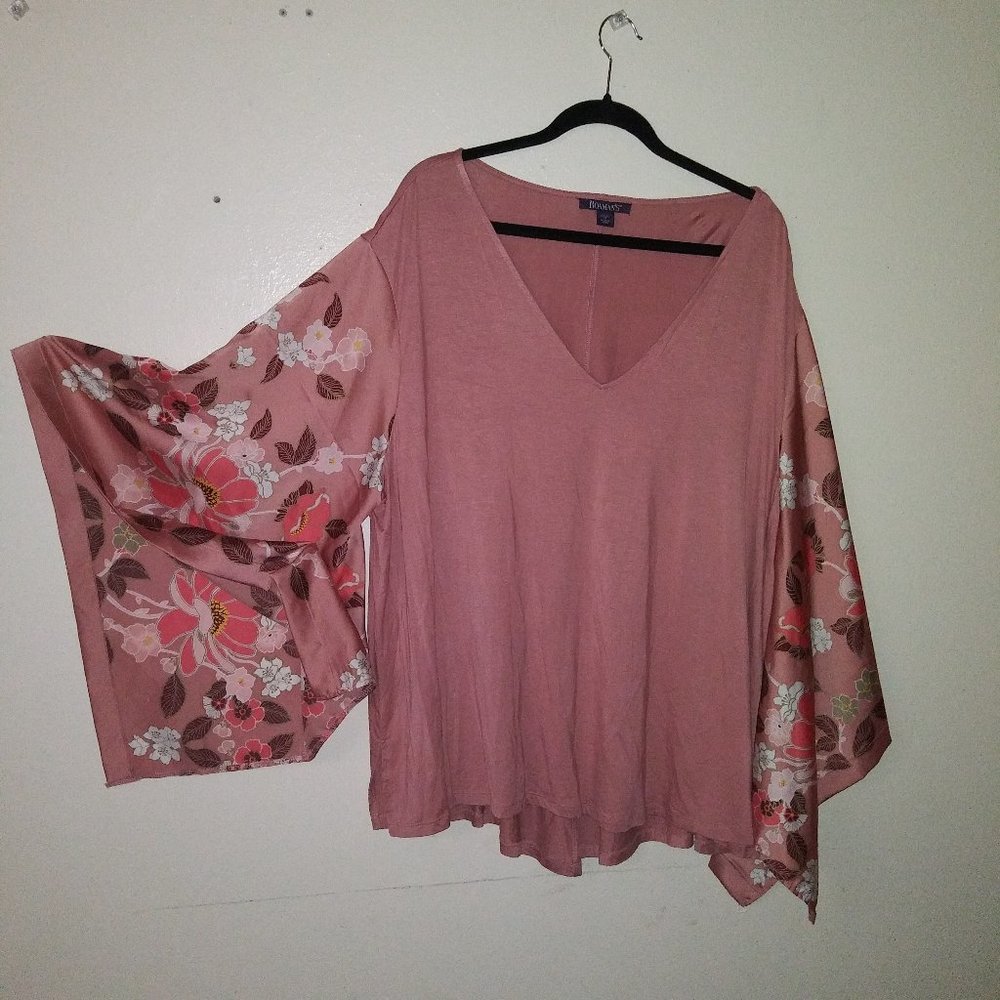 Roaman's Plus Size Split-Sleeve Blouse